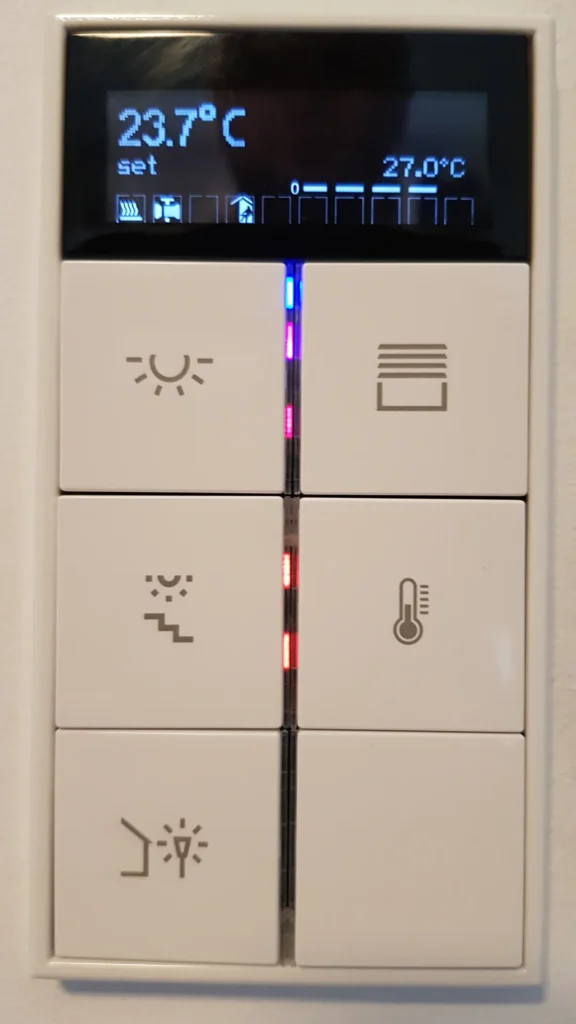 Panel KNX Jung do sterowania oświetleniem – realizacja Mikołów