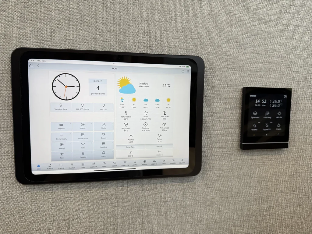 Tablet z wizualizacją inteligentnego domu KNX i panelem dotykowym Ekinex – Dąbrowa Górnicza